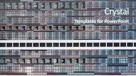  Presentation with architecture glass - Colorful presentation theme enhanced with glass window architecture build background backdrop and a  colored foreground