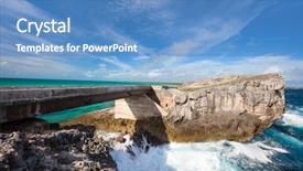  Presentation with sea glass - Colorful PPT layouts enhanced with glass window bridge on eleuthera backdrop and a teal colored foreground