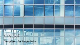  Presentation with architecture glass - Slide set with glass-windows-on-facade background and a light blue colored foreground