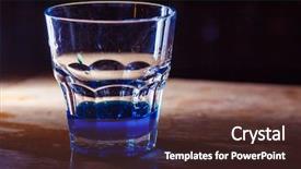  Presentation with liqueur - Slide deck consisting of glass with a blue liqueur background and a tawny brown colored foreground