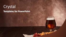  Presentation with dark space - Theme with glass-with-beer-and-set background and a tawny brown colored foreground