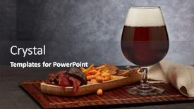  Presentation with dark space - Colorful PPT theme enhanced with glass-with-beer-and-set backdrop and a dark gray colored foreground