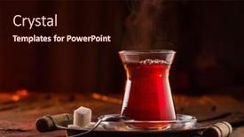  Presentation with black-tea - Theme consisting of glass-with-black-traditional-turkish background and a wine colored foreground