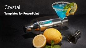  Presentation with blue mint - Cool new theme with glass-with-blue-curacao-cocktail backdrop and a black colored foreground