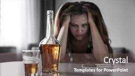  Presentation with alcohol - Theme having glass with bottle of alcohol background and a tawny brown colored foreground