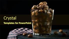  Presentation with dark space - PPT theme consisting of glass-with-caracolillos-en-caldo background and a wine colored foreground