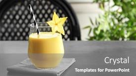  Presentation with milkshake - PPT layouts having glass-with-carambola-milkshake background and a  colored foreground