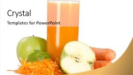  Presentation with fruit vegetable juice - Cool new PPT layouts with glass with carrot juice isolated backdrop and a white colored foreground