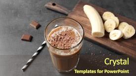  Presentation with protein shake - Slides with glass with chocolate protein shake background and a tawny brown colored foreground