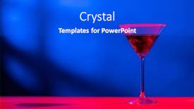  Presentation with blue neon - Presentation design having glass-with-cocktail-and-diverse background and a  colored foreground