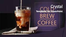  Presentation with brewed - Audience pleasing presentation consisting of glass with cold brewed coffee backdrop and a wine colored foreground