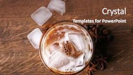  Presentation with glass - Audience pleasing PPT layouts consisting of glass with cold latte macchiato backdrop and a tawny brown colored foreground