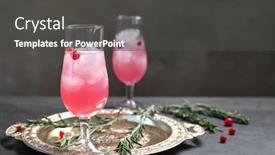  Presentation with silver - Presentation theme with glass-with-delicious-wine-spritzer background and a dark gray colored foreground