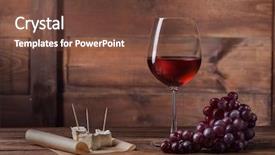  Presentation with red wine cheese - Slides with glass with grape and cheese background and a tawny brown colored foreground