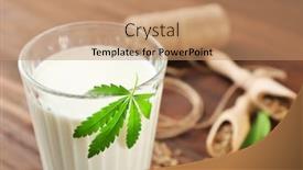  Presentation with hemp - Colorful theme enhanced with imunization free - glass with hemp milk backdrop and a coral colored foreground