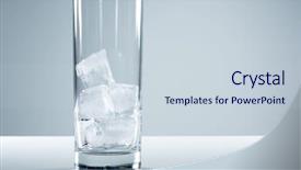  Presentation with glass of whiskey ice - Slide deck consisting of glass with ice before pouring background and a  colored foreground