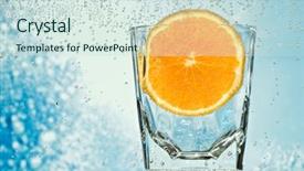  Presentation with water glass - Colorful slide set enhanced with glass with mineral water backdrop and a sky blue colored foreground