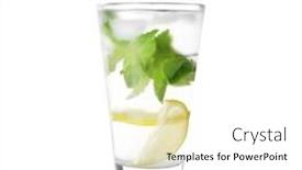  Presentation with mint - Beautiful presentation design featuring glass-with-mint-julep backdrop and a white colored foreground