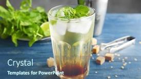  Presentation with mint - Slide deck featuring glass-with-mint-julep background and a ocean colored foreground