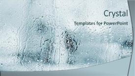  Presentation with rain water - Amazing PPT theme having glass with natural water drops backdrop and a sky blue colored foreground