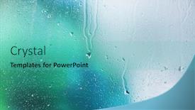  Presentation with water glass - PPT theme having glass with natural water drops background and a teal colored foreground
