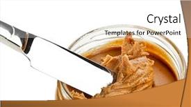  Presentation with peanut butter - PPT layouts with meat rolls background and a mint green colored foreground