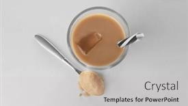  Presentation with protein shake - Theme consisting of glass-with-protein-shake background and a light gray colored foreground