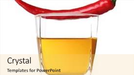  Presentation with child drinking water from glass - Slides having glass with red hot chili background and a yellow colored foreground