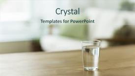  Presentation with water cup - Slides consisting of glass with the water background and a sky blue colored foreground