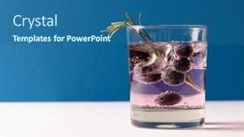  Presentation with beverages - Slides enhanced with glass-with-water-and-berry background and a ocean colored foreground