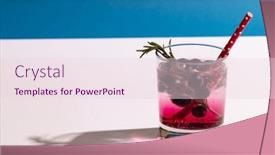  Presentation with beverages - Slide set featuring glass-with-water-and-berry background and a lemonade colored foreground