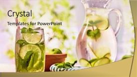  Presentation with glue - Colorful presentation theme enhanced with glasse with cocktail and lime backdrop and a blonde colored foreground