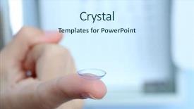  Presentation with vision lens - PPT theme featuring optical glasses - medicine and vision concept background and a cool aqua colored foreground