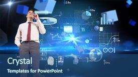  Presentation with technical analysis - Audience pleasing presentation theme consisting of black spitz breed dog on a black background backdrop and a dark gray colored foreground