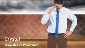  Presentation with thinking - PPT layouts having glasses against dark sky beyond background and a red colored foreground