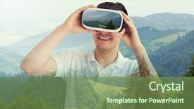  Presentation with virtual technology - Colorful theme enhanced with glasses and beautiful forest background backdrop and a tawny brown colored foreground