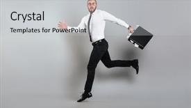  Presentation with full page business services - Slides featuring glasses and business suit running background and a light gray colored foreground