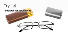  Presentation with case - Audience pleasing PPT layouts consisting of glasses-and-case-isolated backdrop and a white colored foreground