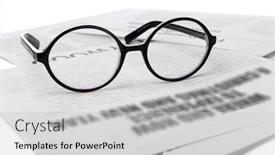  Presentation with newspapers - Colorful theme enhanced with glasses and newspapers close-up backdrop and a light gray colored foreground