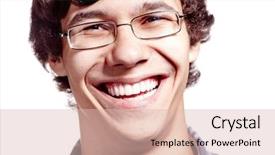  Presentation with ophthalmology - Beautiful PPT theme featuring glasses and smiling perfect health backdrop and a lemonade colored foreground