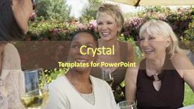  Presentation with aged - PPT theme featuring glasses at the garden party background and a tawny brown colored foreground