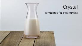  Presentation with milk dairy - Colorful slide deck enhanced with glasses bottle dairy produce backdrop and a light gray colored foreground