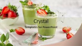  Presentation with coconut fruit - Presentation theme having glasses concept healthy gluten-free background and a mint green colored foreground