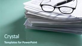  Presentation with tax - Amazing PPT theme having glasses focus mainly on 1040 backdrop and a ocean colored foreground