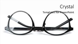  Presentation with correction - Slide set enhanced with glasses for correction of sight background and a white colored foreground