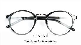  Presentation with correction - Amazing presentation design having glasses for correction of sight backdrop and a white colored foreground