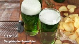  Presentation with saint patrick day - Colorful PPT theme enhanced with table saint patrick's day backdrop and a tawny brown colored foreground