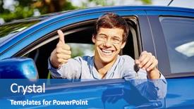  Presentation with drivers - Presentation consisting of glasses holding out car key background and a teal colored foreground