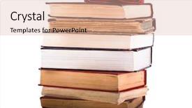  Presentation with stack of old books - Cool new PPT theme with glasses in the red-rim backdrop and a lemonade colored foreground