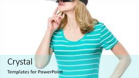  Presentation with video games playing - Cool new presentation theme with glasses isolated on white background backdrop and a cyan colored foreground